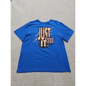 Nike Shirt Mens Large Blue Short Sleeve Colored Graphic